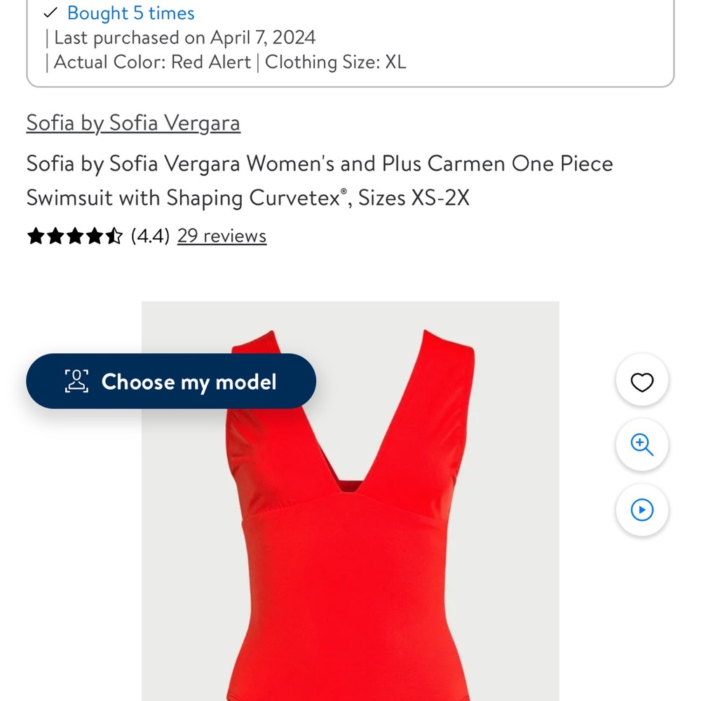 Sofia By Sofia Vergara Red One Piece Swimsuit - image 2